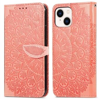 For iPhone 14 6.1 inch Imprinted Dream Wings Series PU Leather Wallet Flip Case Stand Magnetic Closure Folio Cover with Strap