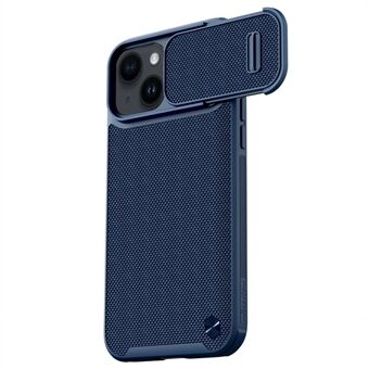 NILLKIN Drop-proof Phone Case for iPhone 14, Nylon Fiber Textured Hard PC + Soft TPU Cover with Slide Camera Protection