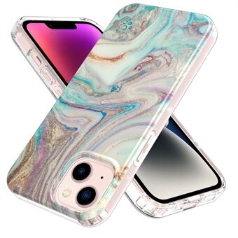 For iPhone 14 GW18 IMD Marble Pattern Anti-scratch Phone Case Protective PC+TPU Phone Cover