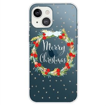 For iPhone 14 Christmas Pattern Printing Phone Case Soft TPU Shockproof Protective Back Cover