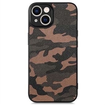 Shockproof Case for iPhone 14 TPU+PU Leather Case Camouflage Pattern Anti-Fall Phone Cover Support Wireless Charging