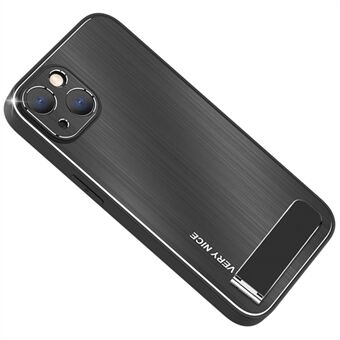 Kickstand Case for iPhone 14, Brushed Surface TPU + Aluminium Alloy Drop-proof Protective Phone Cover