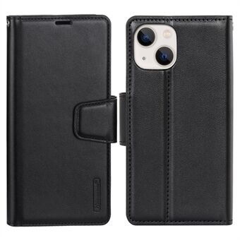 HANMAN Mill Series for iPhone 14 PU Leather Flip Folio Case Wallet Magnetic Closure Stand Shockproof Phone Cover