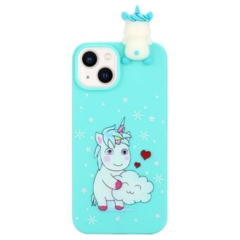 Anti-Scratch Phone Case for iPhone 14 Protective Cover Pattern Printed Shockproof Case with 3D Figure