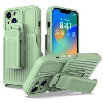 Explorer Series for iPhone 14 Detachable Back Clip Kickstand Phone Case PC + TPU Shockproof Hybrid Cover