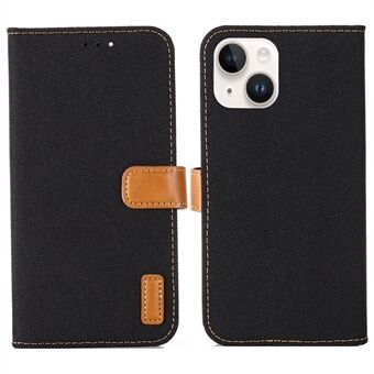 Anti-scratch Flip Phone Case For iPhone 14, Oxford Cloth Texture Mobile Phone Cover with Wallet Stand