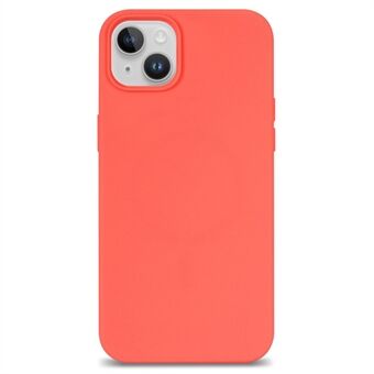 For iPhone 14 Solid Silicone Phone Case Soft Fiber Lining Anti-Scratch Shockproof Back Cover