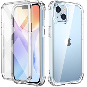 Transparent Phone Cover For iPhone 14, Reinforced Corners Protection Flexible TPU + Acrylic Anti-scratch Phone Case with PET Screen Protector