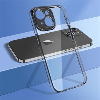 For iPhone 14 Scratch Resistant Hard PC Back Case Camera Protection Frame Crystal Clear Phone Cover