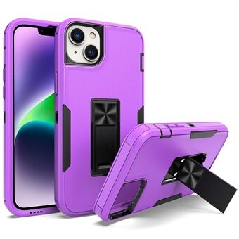 For iPhone 14 Hard PC Soft TPU Shock Absorption Case Shockproof Kickstand Phone Cover Work with Magnetic Car Mount