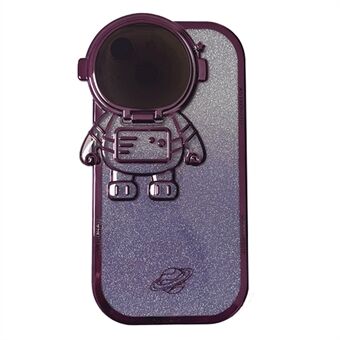 TPU Phone Case for iPhone 14 Spaceman Anti-Drop Phone Shell Electroplating Glitter Protective Case with Lens Cover