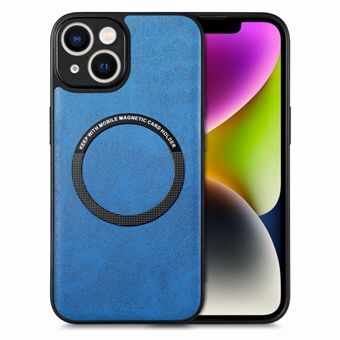 Car Holder Metal Sheet Phone Case for iPhone 14, PU Leather Coated PC+TPU [hone Cover