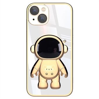 For iPhone 14 Phone Case with Astronaut Shaped Kickstand Electroplating Phone Cover with Lens Film