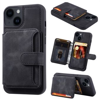 RFID Blocking Wallet Case for iPhone 14 , Kickstand PU Leather Coated TPU Phone Cover