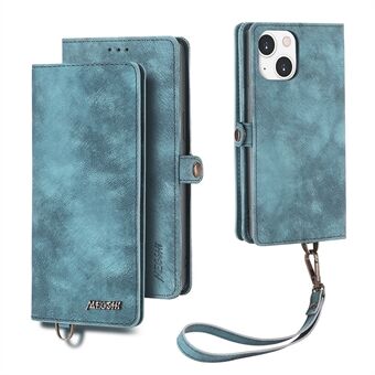 MEGSHI 021 Series For iPhone 14 Detachable Magnetic Wallet Full Protection Shell Leather Phone Stand Case