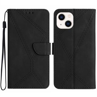 HT05 Wallet Cover for iPhone 14 Skin-touch Full Protection Phone Case PU Leather Shell