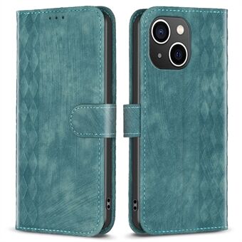 PU Leather Cover for iPhone 13 / 14 6.1 inch Imprinted Pattern Wallet Adjustable Stand Flip Phone Case