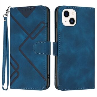 YX0040 Leather Case for iPhone 13 / 14 , Imprinted Pattern Wallet Protective Phone Stand Cover