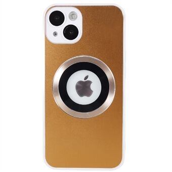 AG Matte Magnetic Case for iPhone 14 , Logo View Aluminum Alloy Ring Soft TPU Phone Cover