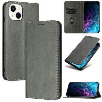 RFID Blocking Phone Stand Cover for iPhone 14 , PU Leather Magnetic Closure Card Holder Case