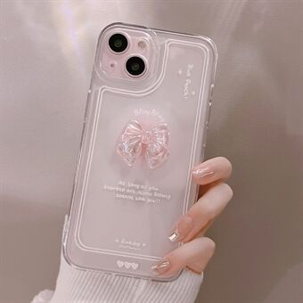 Soft TPU Phone Cover for iPhone 14 , Crystal Bowknot Decor Transparent Phone Case