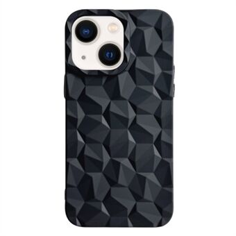 Anti-drop Back Cover for iPhone 14 Electroplating Honeycomb Prism Pattern TPU Cell Phone Case