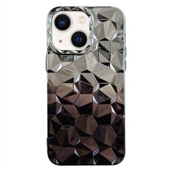 For iPhone 14 Scratch Resistant TPU Case Electroplating Gradient Prism Pattern Phone Cover