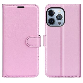 For iPhone 14 Pro 6.1 inch Litchi Texture PU Leather Stand Flip Cover Anti-Scratch Full Protective Wallet Phone Case