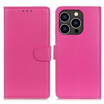 For iPhone 14 Pro 6.1 inch Litchi Texture Wear-resistant PU Leather Cover Stand Magnetic Protective Drop-proof Wallet Case