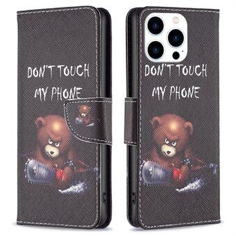 BF Pattern Printing Leather Series-1 for iPhone 14 Pro 6.1 inch Anti-drop Phone Cover Viewing Stand Scratch Resistant PU Leather TPU Folio Flip Wallet Protective Case