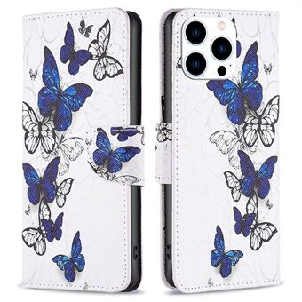 BF Pattern Printing Leather Series-2 for iPhone 14 Pro 6.1 inch, Stand Wallet Function PU Leather Cover Inner TPU Phone Case