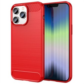 For iPhone 14 Pro 6.1 inch Brushed Carbon Fiber Texture Light Thin TPU Case Well-protected Mobile Phone Cover