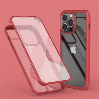 For iPhone 14 Pro Anti-scratch HD Clear Phone Case All-round Protection Detachable 2-in-1 Double-sided Tempered Glass Phone Cover