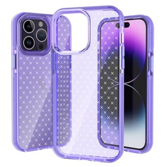 For iPhone 14 Pro Back Cover, Scratch Resistant X Shape Printing Protective Shell Soft TPU+TPE Hybrid Case