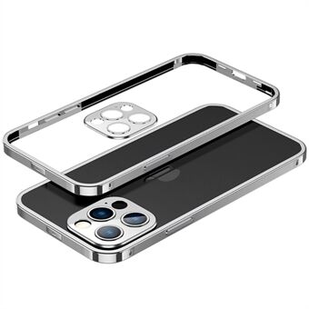 For iPhone 14 Pro Aluminium Alloy Phone Protective Case + Camera Lens Cover Electroplating Metal Frame