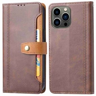 For iPhone 14 Pro 6.1 inch Shockproof Anti-fall Business Leather Case Wallet Stand Design Magnetic Phone Shell