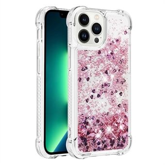 YB Quicksand Series-1 for iPhone 14 Pro 6.1 inch Protective Case Liquid Floating Glitter Sequins TPU Back Cover Scratch-Proof Phone Shell