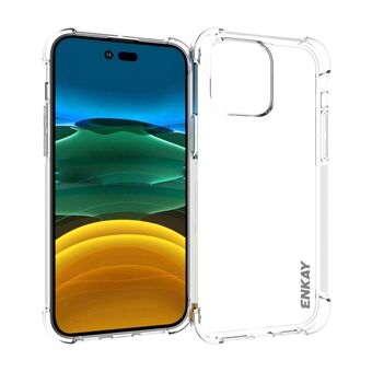 ENKAY HAT PRINCE For iPhone 14 Pro 6.1 inch Anti-fall Crystal Clear Phone Case with Shock-Absorbing Corners Anti-slip Strip Edge Protective TPU Back Cover