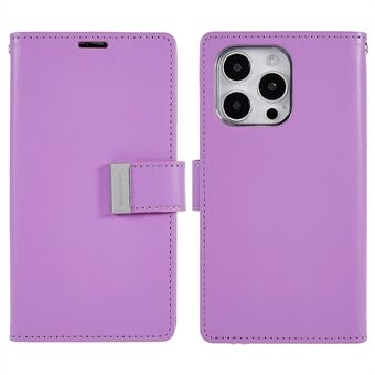 MERCURY GOOSPERY For iPhone 14 Pro 6.1 inch Wallet PU Leather Cell Phone Cover Metal Magnetic Clasp Phone Case