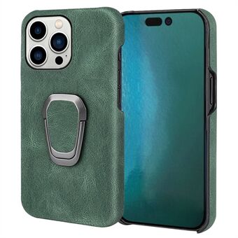 Scratch-proof Phone Protector for iPhone 14 Pro 6.1 inch PU Leather Coated PC Cover Case with Kickstand