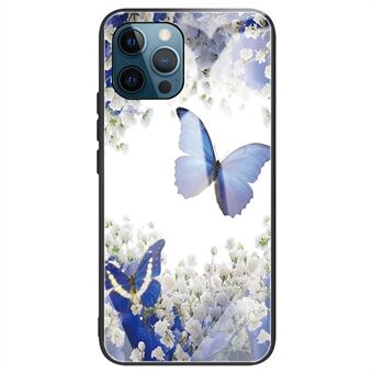 For iPhone 14 Pro 6.1 inch Pattern Printing Phone Case Flexible TPU + Tempered Glass Wear-resistant Protective Cellphone Back Cover