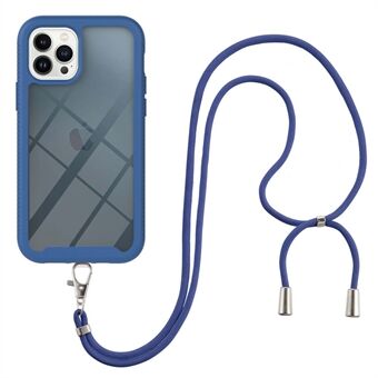 YB PC Series-4 Protective Case for iPhone 14 Pro 6.1 inch, PC + TPU Anti-drop Phone Back Cover with Lanyard