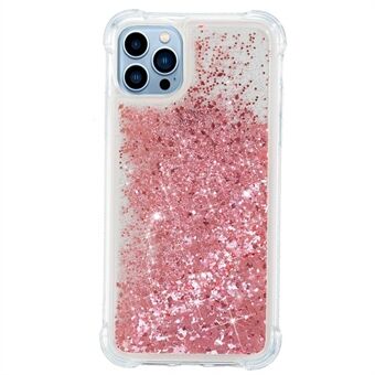 For iPhone 14 Pro 6.1 inch Glitter Quicksand Case Shiny Floating Liquid Transparent Soft TPU Phone Cover