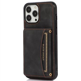 For iPhone 14 Pro 6.1 inch Leather Coated TPU Phone Protector Foldable Wallet Design Back Cover