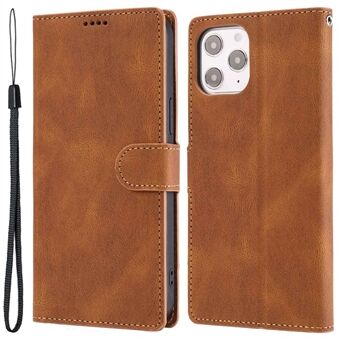 For iPhone 14 Pro 6.1 inch PU Leather Drop-proof Phone Case Wallet Stand Protective Cover with Strap