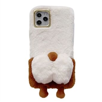 For iPhone 14 Pro 6.1 inch Fluffy Phone Case Warm Plush+TPU Soft Phone Shell Cover