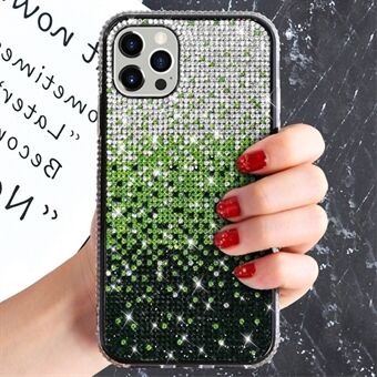 For iPhone 14 Pro 6.1 inch Gradient Bling Case Shiny Rhinestone Decor Soft TPU Shockproof Cover