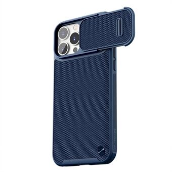 NILLKIN for iPhone 14 Pro Non-slip Back Cover Nylon Fiber Textured Hard PC + Soft TPU Phone Case with Slide Camera Cover