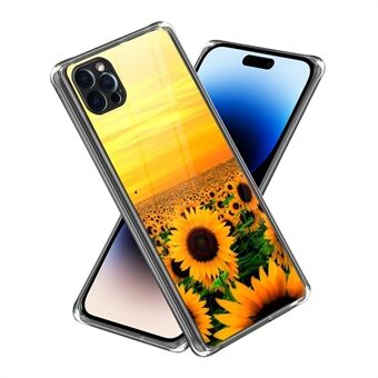 For iPhone 14 Pro TPU Cover Sunflower Pattern Printing Shockproof Slim Fit Protective Phone Case