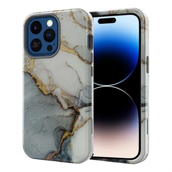 GW03 Hard PC + Soft TPU Hybrid Case for iPhone 14 Pro, Anti-scratch Stylish Pattern IMD Phone Cover Shell